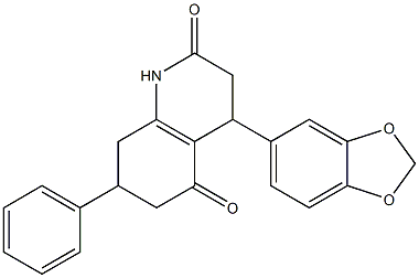 4-(1,3-benzodioxol-5-yl)-7-phenyl-1,3,4,6,7,8-hexahydroquinoline-2,5-dione Struktur