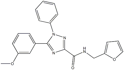 N-(furan-2-ylmethyl)-5-(3-methoxyphenyl)-1-phenyl-1,2,4-triazole-3-carboxamide Struktur