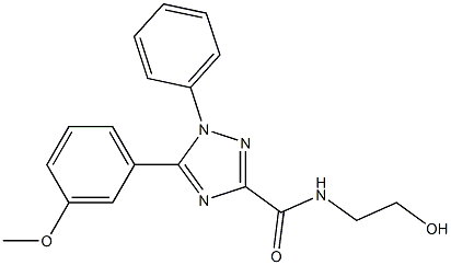 N-(2-hydroxyethyl)-5-(3-methoxyphenyl)-1-phenyl-1,2,4-triazole-3-carboxamide Struktur