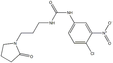 1-(4-chloro-3-nitrophenyl)-3-[3-(2-oxopyrrolidin-1-yl)propyl]urea Struktur