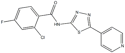 2-chloro-4-fluoro-N-(5-pyridin-4-yl-1,3,4-thiadiazol-2-yl)benzamide Struktur