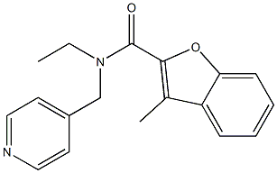 N-ethyl-3-methyl-N-(pyridin-4-ylmethyl)-1-benzofuran-2-carboxamide Struktur