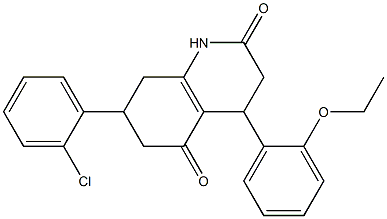 7-(2-chlorophenyl)-4-(2-ethoxyphenyl)-1,3,4,6,7,8-hexahydroquinoline-2,5-dione Struktur