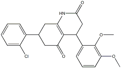 7-(2-chlorophenyl)-4-(2,3-dimethoxyphenyl)-1,3,4,6,7,8-hexahydroquinoline-2,5-dione Struktur