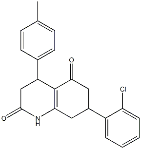 7-(2-chlorophenyl)-4-(4-methylphenyl)-1,3,4,6,7,8-hexahydroquinoline-2,5-dione Struktur