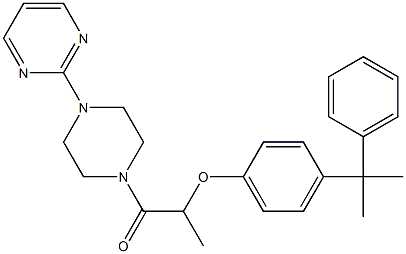 2-[4-(2-phenylpropan-2-yl)phenoxy]-1-(4-pyrimidin-2-ylpiperazin-1-yl)propan-1-one Struktur