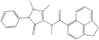 N-(1,5-dimethyl-3-oxo-2-phenylpyrazol-4-yl)-N-methyl-1,2-dihydroacenaphthylene-5-carboxamide Struktur