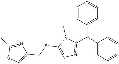 4-[(5-benzhydryl-4-methyl-1,2,4-triazol-3-yl)sulfanylmethyl]-2-methyl-1,3-thiazole Struktur