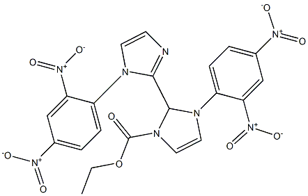 ethyl 3-(2,4-dinitrophenyl)-2-[1-(2,4-dinitrophenyl)imidazol-2-yl]-2H-imidazole-1-carboxylate Struktur