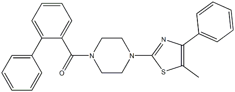 [4-(5-methyl-4-phenyl-1,3-thiazol-2-yl)piperazin-1-yl]-(2-phenylphenyl)methanone Struktur