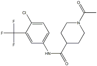 1-acetyl-N-[4-chloro-3-(trifluoromethyl)phenyl]piperidine-4-carboxamide Struktur