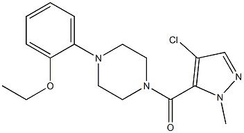 (4-chloro-2-methylpyrazol-3-yl)-[4-(2-ethoxyphenyl)piperazin-1-yl]methanone Struktur