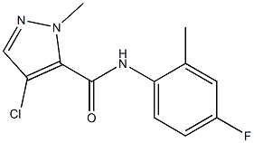 4-chloro-N-(4-fluoro-2-methylphenyl)-2-methylpyrazole-3-carboxamide Struktur