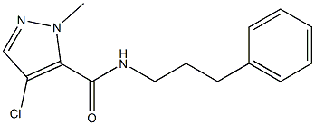 4-chloro-2-methyl-N-(3-phenylpropyl)pyrazole-3-carboxamide Struktur