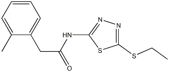 N-(5-ethylsulfanyl-1,3,4-thiadiazol-2-yl)-2-(2-methylphenyl)acetamide Struktur