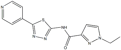 1-ethyl-N-(5-pyridin-4-yl-1,3,4-thiadiazol-2-yl)pyrazole-3-carboxamide Struktur