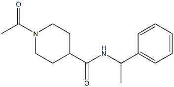 1-acetyl-N-(1-phenylethyl)piperidine-4-carboxamide Struktur