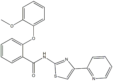 2-(2-methoxyphenoxy)-N-(4-pyridin-2-yl-1,3-thiazol-2-yl)benzamide Struktur