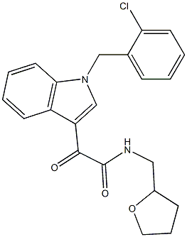 2-[1-[(2-chlorophenyl)methyl]indol-3-yl]-2-oxo-N-(oxolan-2-ylmethyl)acetamide Struktur