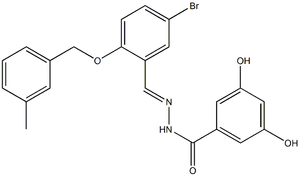 N-[(E)-[5-bromo-2-[(3-methylphenyl)methoxy]phenyl]methylideneamino]-3,5-dihydroxybenzamide Struktur