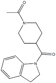 1-[4-(2,3-dihydroindole-1-carbonyl)piperidin-1-yl]ethanone Struktur