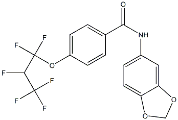 N-(1,3-benzodioxol-5-yl)-4-(1,1,2,3,3,3-hexafluoropropoxy)benzamide Struktur