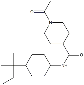 1-acetyl-N-[4-(2-methylbutan-2-yl)cyclohexyl]piperidine-4-carboxamide Struktur