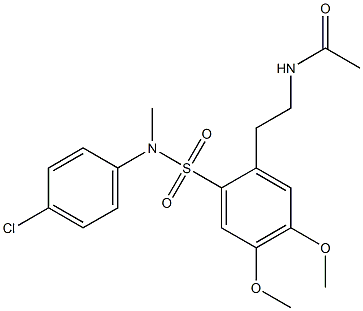 N-[2-[2-[(4-chlorophenyl)methylsulfamoyl]-4,5-dimethoxyphenyl]ethyl]acetamide Struktur