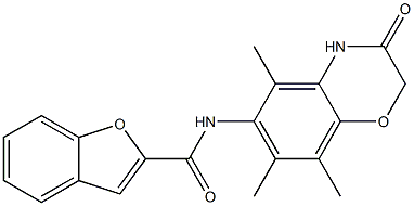 N-(5,7,8-trimethyl-3-oxo-4H-1,4-benzoxazin-6-yl)-1-benzofuran-2-carboxamide Struktur