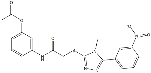 [3-[[2-[[4-methyl-5-(3-nitrophenyl)-1,2,4-triazol-3-yl]sulfanyl]acetyl]amino]phenyl] acetate Struktur