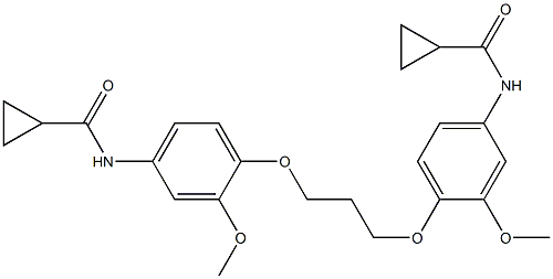 N-[4-[3-[4-(cyclopropanecarbonylamino)-2-methoxyphenoxy]propoxy]-3-methoxyphenyl]cyclopropanecarboxamide Struktur