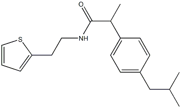 2-[4-(2-methylpropyl)phenyl]-N-(2-thiophen-2-ylethyl)propanamide Struktur