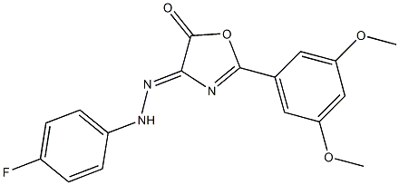 (4Z)-2-(3,5-dimethoxyphenyl)-4-[(4-fluorophenyl)hydrazinylidene]-1,3-oxazol-5-one Struktur