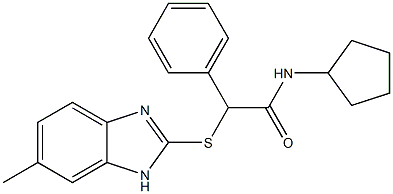 N-cyclopentyl-2-[(6-methyl-1H-benzimidazol-2-yl)sulfanyl]-2-phenylacetamide Struktur