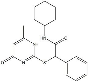 N-cyclohexyl-2-[(6-methyl-4-oxo-1H-pyrimidin-2-yl)sulfanyl]-2-phenylacetamide Struktur