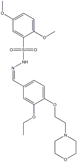 N-[(Z)-[3-ethoxy-4-(2-morpholin-4-ylethoxy)phenyl]methylideneamino]-2,5-dimethoxybenzenesulfonamide Struktur