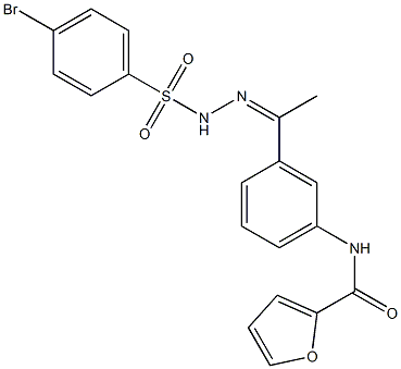 N-[3-[(Z)-N-[(4-bromophenyl)sulfonylamino]-C-methylcarbonimidoyl]phenyl]furan-2-carboxamide Struktur