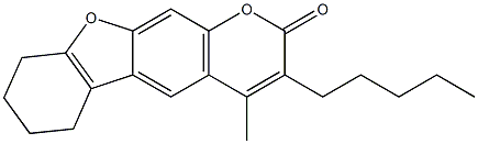 4-methyl-3-pentyl-6,7,8,9-tetrahydro-[1]benzofuro[3,2-g]chromen-2-one Struktur