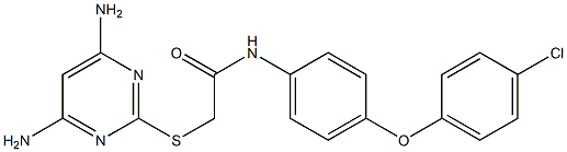 N-[4-(4-chlorophenoxy)phenyl]-2-(4,6-diaminopyrimidin-2-yl)sulfanylacetamide Struktur