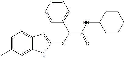 N-cyclohexyl-2-[(6-methyl-1H-benzimidazol-2-yl)sulfanyl]-2-phenylacetamide Struktur