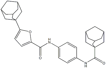 N-[4-(adamantane-1-carbonylamino)phenyl]-5-(1-adamantyl)furan-2-carboxamide Struktur