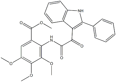 methyl 3,4,5-trimethoxy-2-[[2-oxo-2-(2-phenyl-1H-indol-3-yl)acetyl]amino]benzoate Struktur