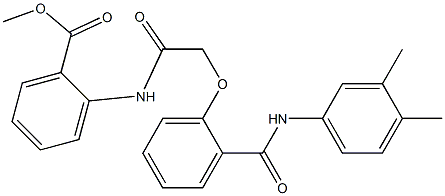 methyl 2-[[2-[2-[(3,4-dimethylphenyl)carbamoyl]phenoxy]acetyl]amino]benzoate Struktur