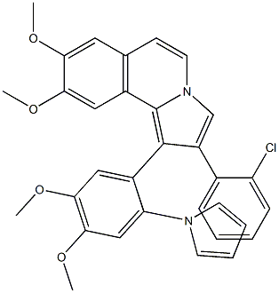 2-(2-chlorophenyl)-1-(4,5-dimethoxy-2-pyrrol-1-ylphenyl)-8,9-dimethoxypyrrolo[2,1-a]isoquinoline Struktur