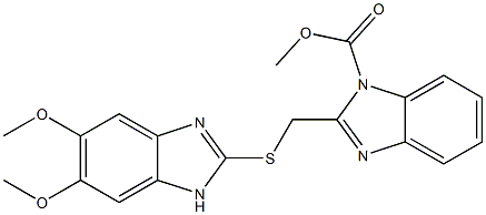 methyl 2-[(5,6-dimethoxy-1H-benzimidazol-2-yl)sulfanylmethyl]benzimidazole-1-carboxylate Struktur