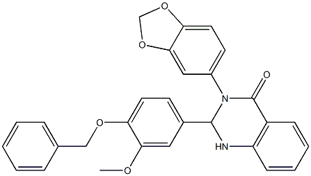 3-(1,3-benzodioxol-5-yl)-2-(3-methoxy-4-phenylmethoxyphenyl)-1,2-dihydroquinazolin-4-one Struktur