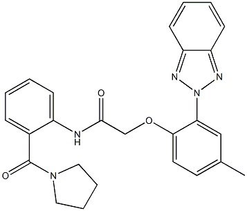 2-[2-(benzotriazol-2-yl)-4-methylphenoxy]-N-[2-(pyrrolidine-1-carbonyl)phenyl]acetamide Struktur