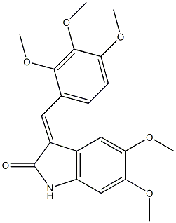 (3E)-5,6-dimethoxy-3-[(2,3,4-trimethoxyphenyl)methylidene]-1H-indol-2-one Struktur