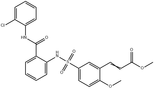 methyl (E)-3-[5-[[2-[(2-chlorophenyl)carbamoyl]phenyl]sulfamoyl]-2-methoxyphenyl]prop-2-enoate Struktur