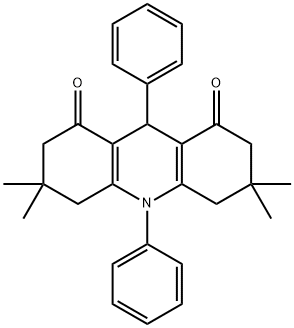 3,3,6,6-tetramethyl-9,10-diphenyl-4,5,7,9-tetrahydro-2H-acridine-1,8-dione Struktur